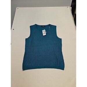 Evan-Picone Green  Knit Cotton  sweater Summer Tank Top Women's Size XL NEW